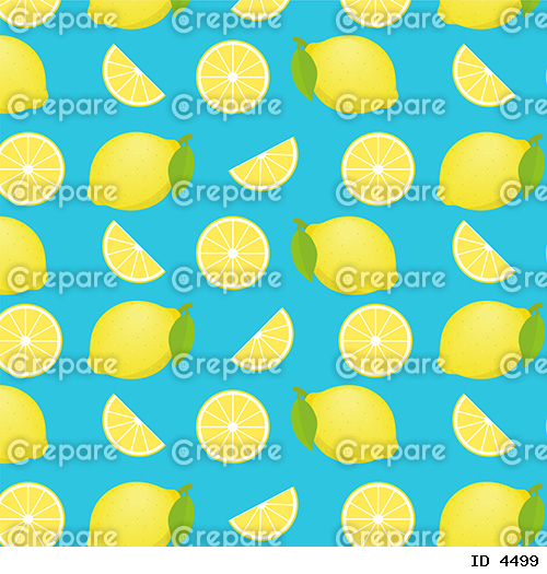 青いレモンのパターンのイラスト
