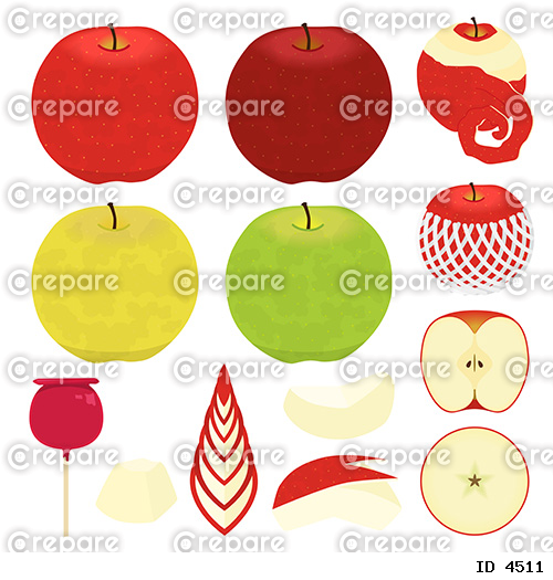 りんごのイラストセット
