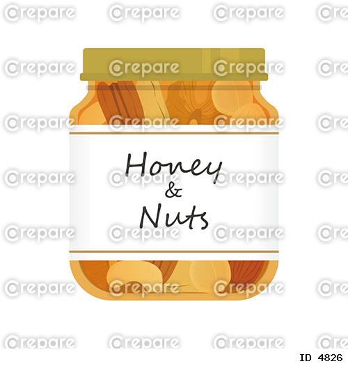 ナッツの蜂蜜漬けのイラスト