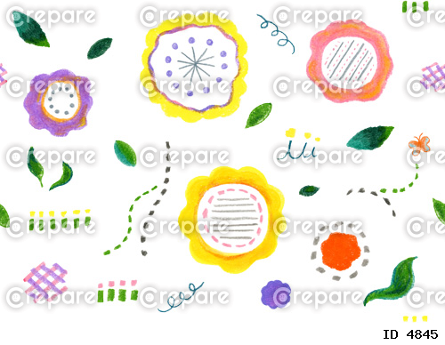 かわいい手描きの花のシームレスパターンの背景イラスト