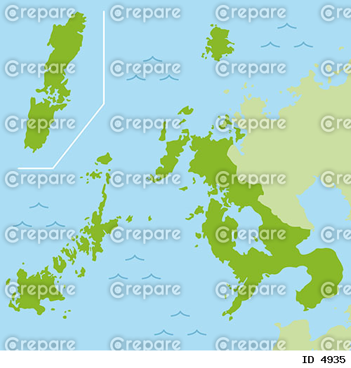 長崎県のマップのイラスト