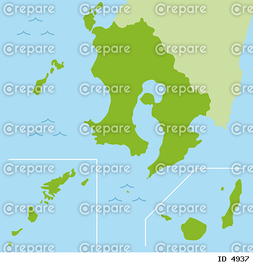 鹿児島県のマップのイラスト