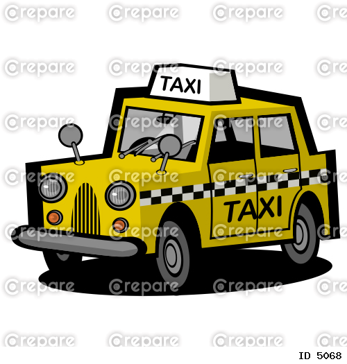 海外のタクシーイラスト