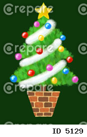 チョークで描いたクリスマスツリーのイラスト素材