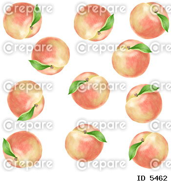 美味しそうな桃の可愛いパターン素材