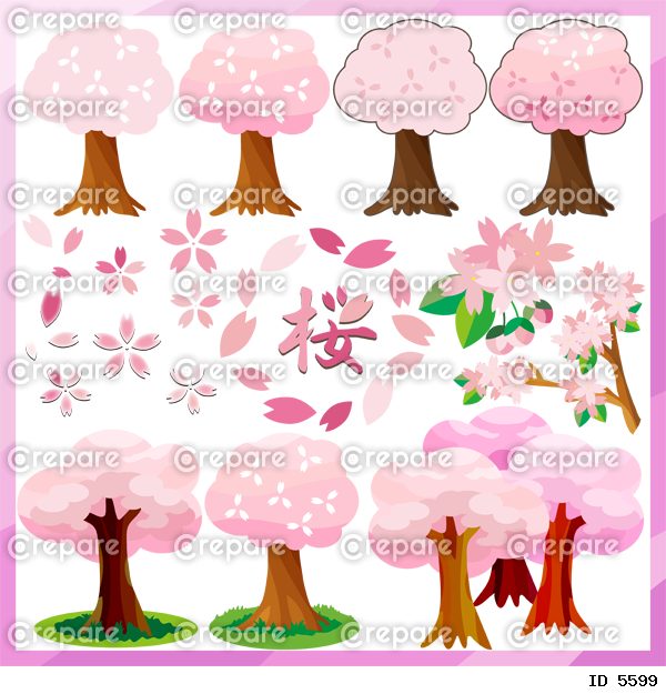 春　桜のイラスト素材セット