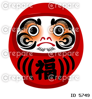 日本の伝統工芸である赤い達磨さんのイラストです