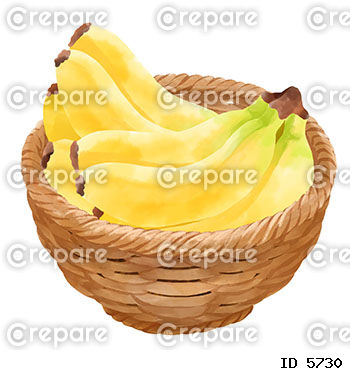 ザルに載ったバナナのイラスト