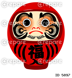 日本の伝統工芸の赤い達磨さんのイラスト