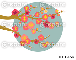 梅の花のカラーイラスト