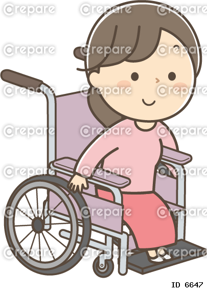 車椅子に乗る女性