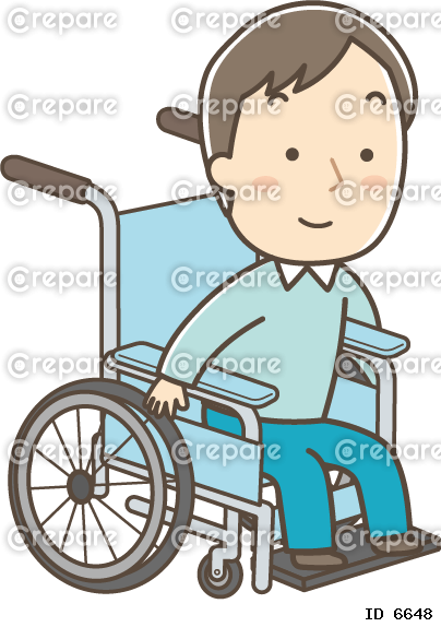 車椅子に乗る男性