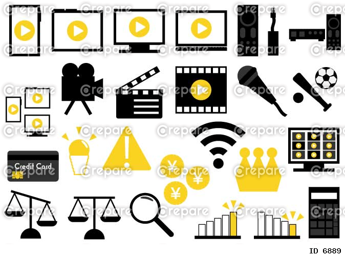 動画配信サービス（VOD）に関するイラストセット