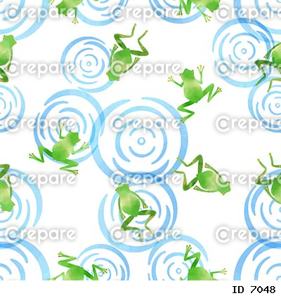 蛙がモチーフのシームレスパターン素材