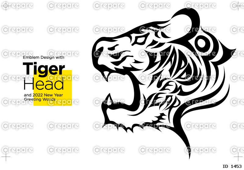 シンプルなデザインの虎の顔のベクター イラスト