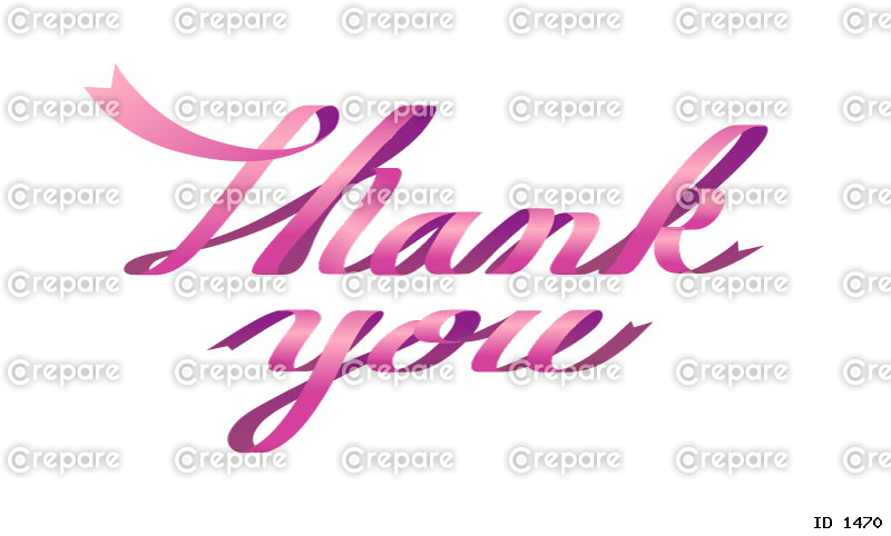 リボンで作った「thank you」の文字のベクターグラフィック
