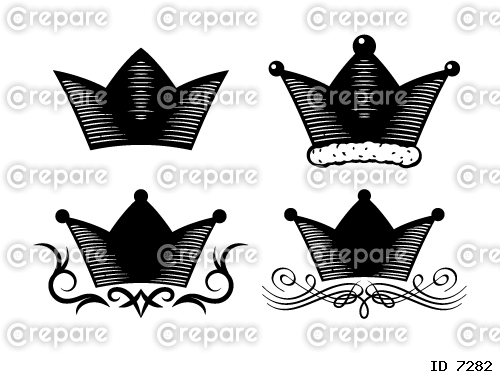 ビンテージレトロな王冠のアイコンセット