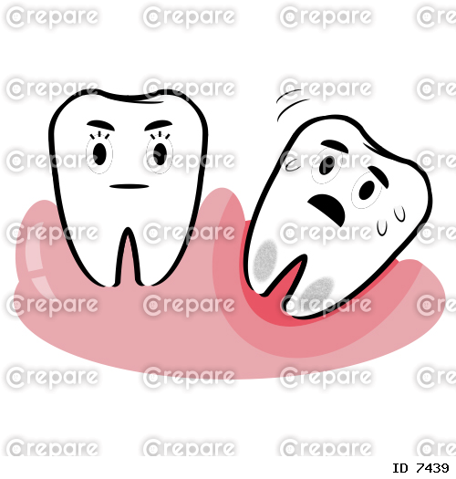 健康な歯と不健康な歯のイラスト素材