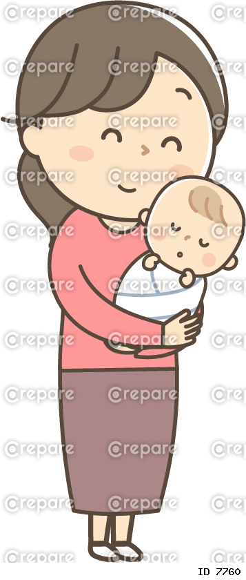 赤ちゃんを抱っこする女性