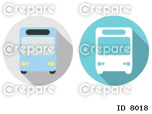 シンプルなバスのシルエットアイコン、2種類セット