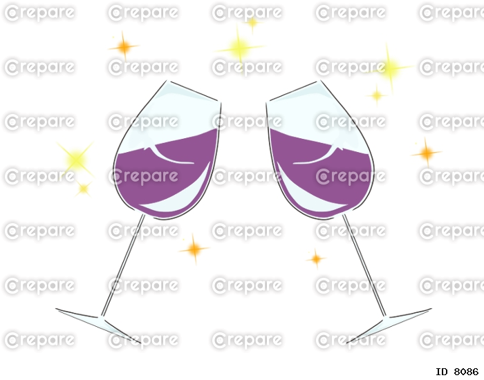 二つのワイングラスのイラスト