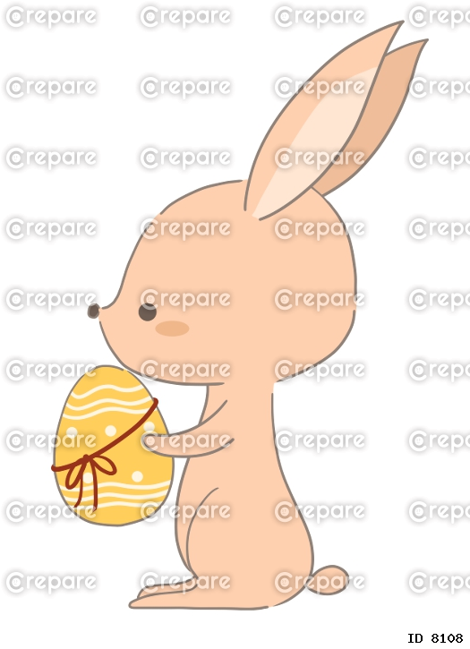 イースターエッグを持つウサギのイラスト