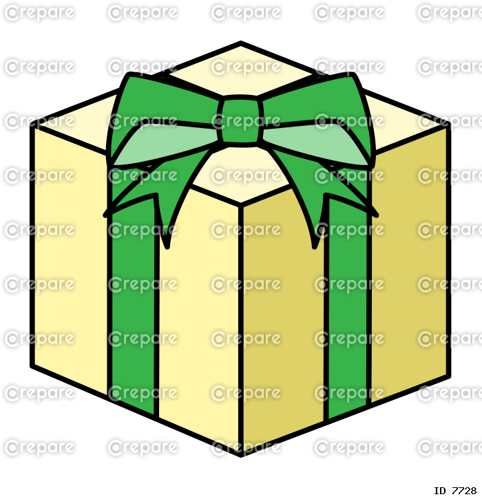アイソメトリック風のシンプルなプレゼントボックス　緑