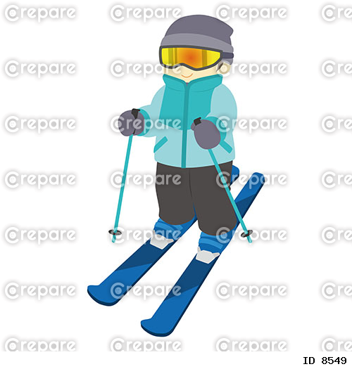 スキーをする人のイラスト