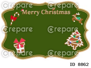 ジンジャークッキーで飾り付けたクリスマスのメッセージカード