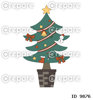 手描きのクリスマスツリー、ベクター素材