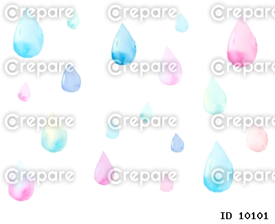 水彩タッチのパステルカラー雨の雫(ピンク＆水色)
