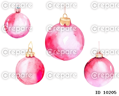 クリスマスの装飾ボール、ピンクモノトーンのセット