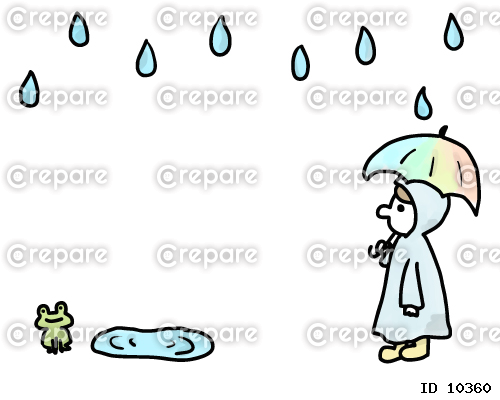 雨の日に傘をさす人のフレーム