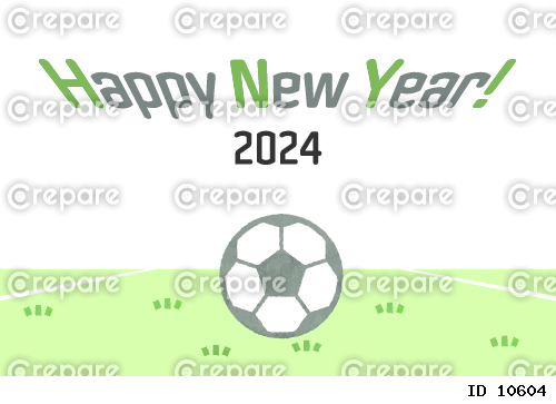 サッカーをモチーフとした年賀状　2024年