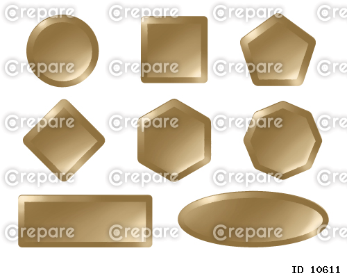 様々な形の金色装飾フレームのセット