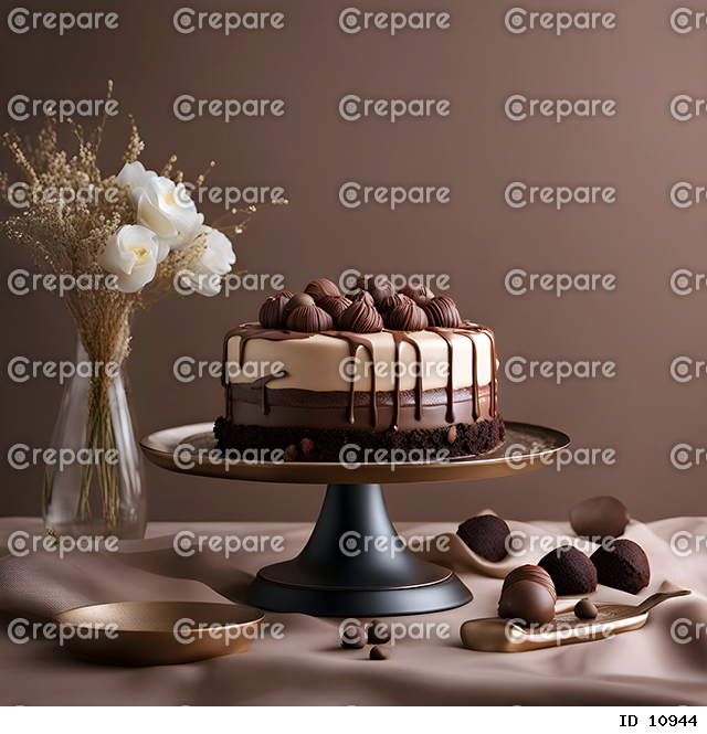 フランスの贅沢なチョコレートとトリュフのケーキ
