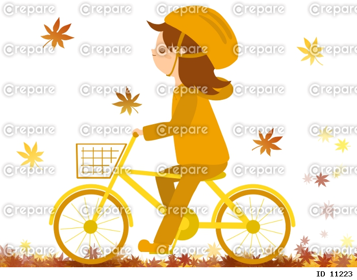 自転車に乗る女の子のイラスト