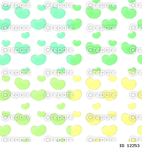 【グリーン系】水彩風ハートのシームレスパターン【4色セット】