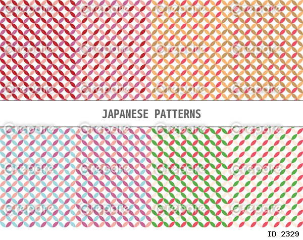 七宝　和柄　パターン　セット　紋様　日本　伝統　スウォッチ　柄