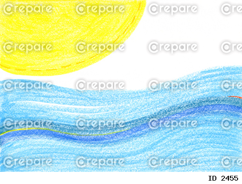 太陽と海、夏をイメージしたグラデーションが美しい背景イラスト