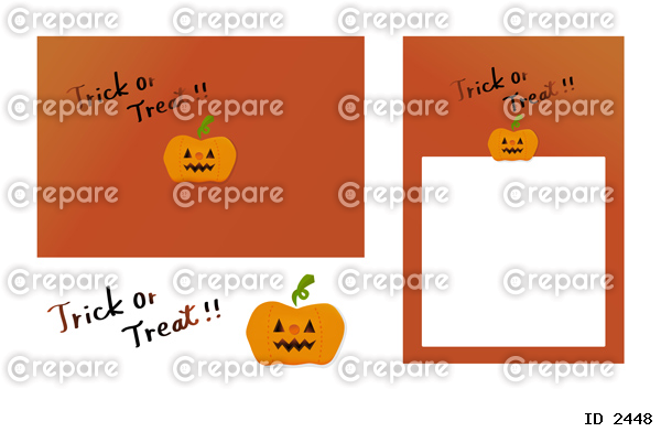 ハロウィンのかぼちゃのカードフレームとイラストセット
