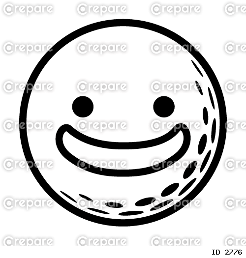 ゴルフボールの笑顔のイラスト