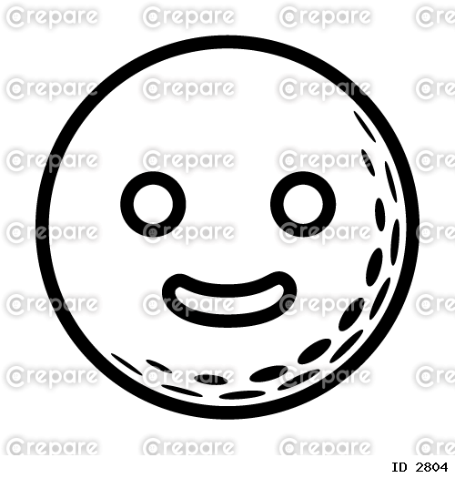 ゴルフボールのビックリ笑顔のイラスト