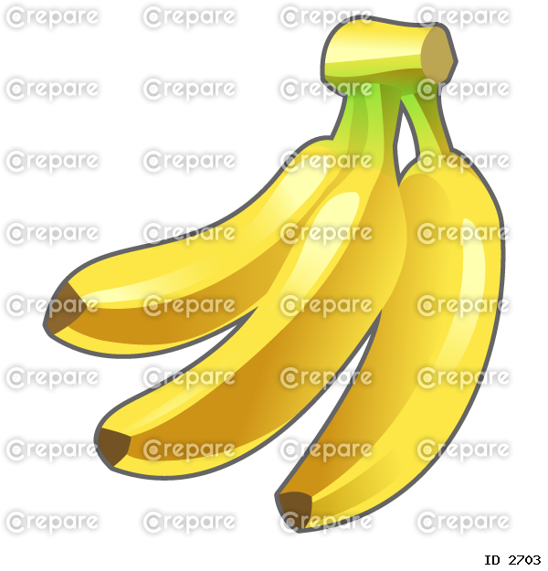 シンプルなバナナのイラスト（房）