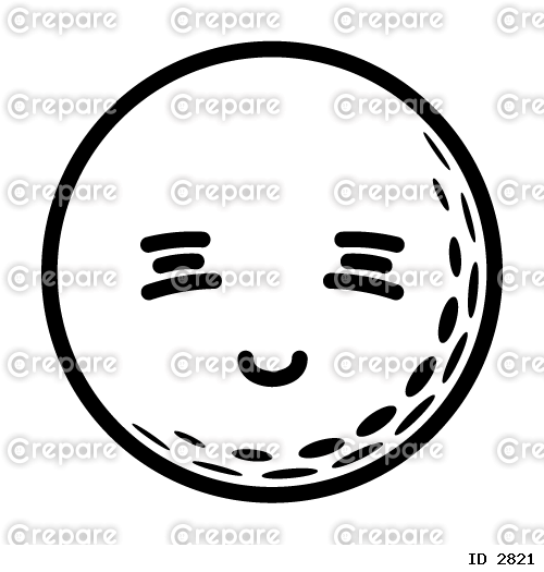 ゴルフボールの微笑んだ顔のイラスト