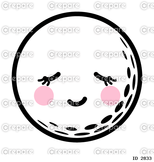 ゴルフボールの幸せな笑顔のイラスト