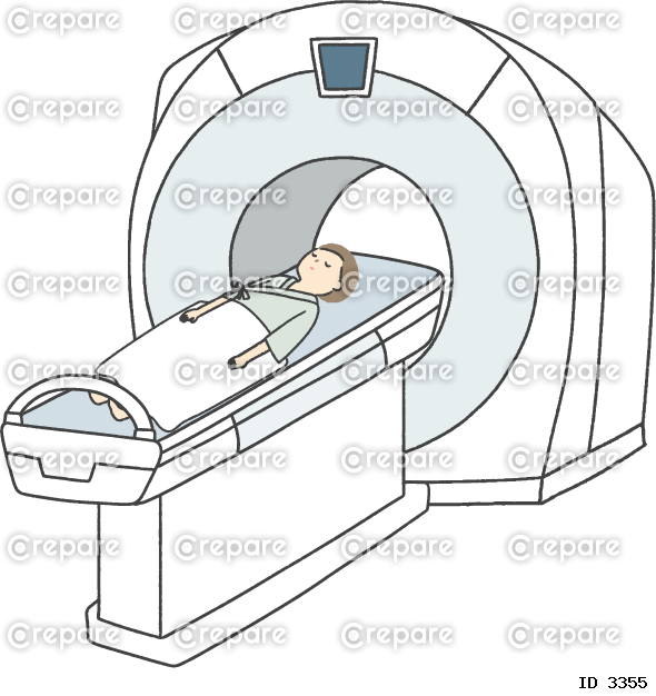MRI検査を受ける男性
