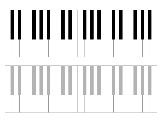 ピアノの鍵盤のシンプルなイラストセット クリパレ