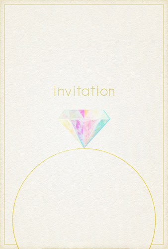 ダイヤモンドが美しい結婚式の招待状のカード素材 クリパレ