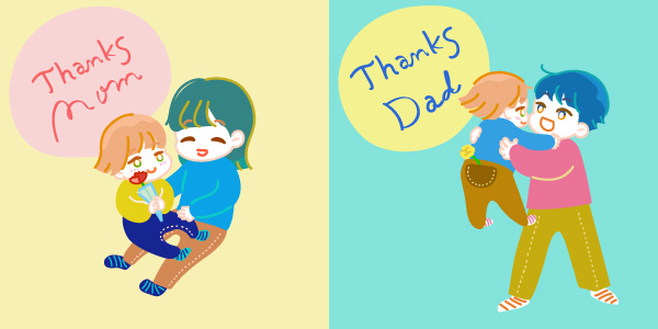 ゆるくて可愛い感謝の気持ちを伝える母の日と父の日のイラストセット クリパレ